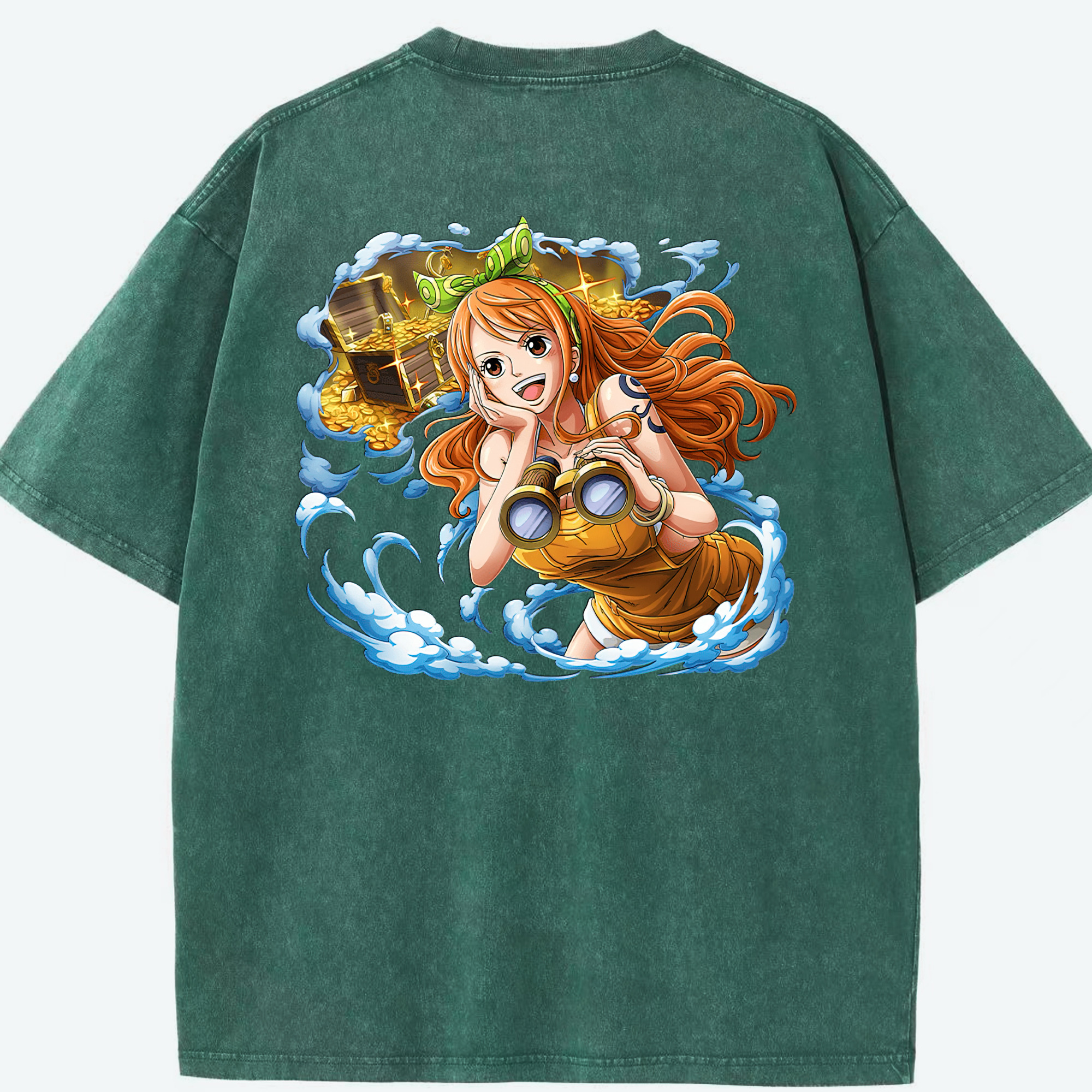 ワンピース ナミ ONE PIECE Nami 綿100% ヴィンテージ風 半袖Tシャツ（背面プリント）